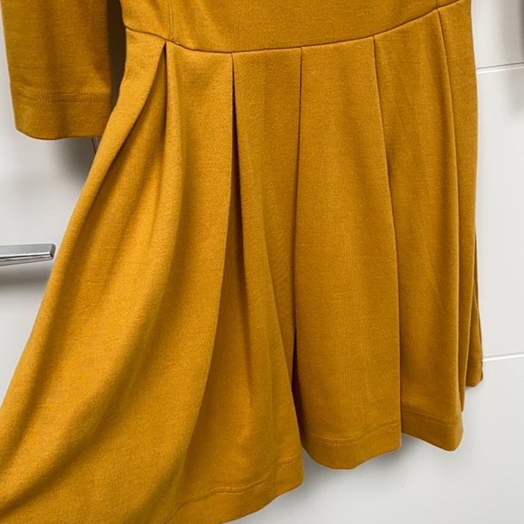 H&M Mustard Yellow Gold Pleated Dress - Picture 3 of 4
